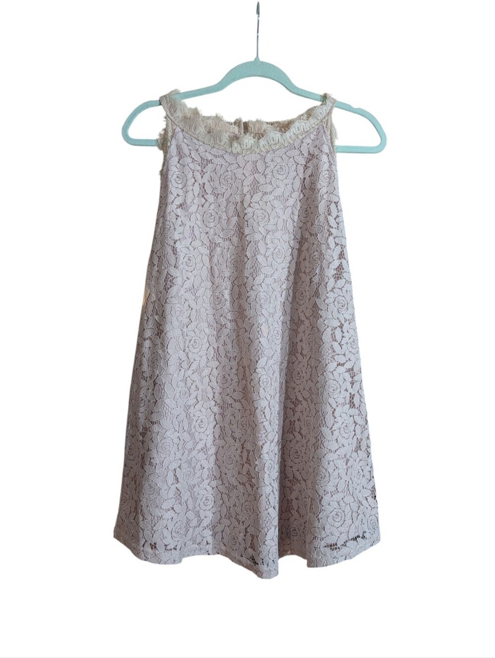 Berryou Blush Pink Lace Sleeveless Top 2XL Eyelash Lace Swing Tank - Picture 2 of 9